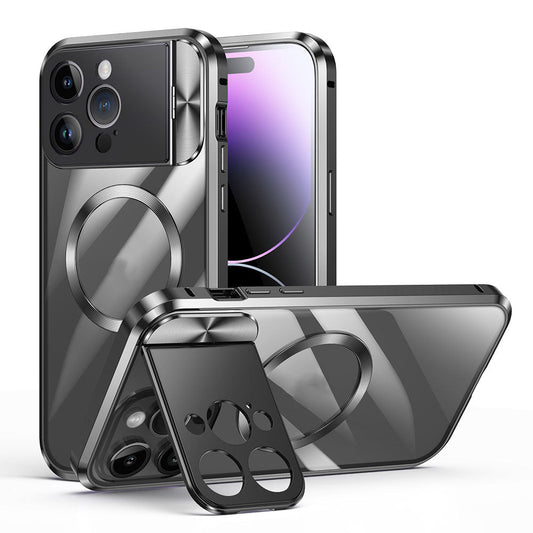 iPhone-Hülle mit magnetischer unsichtbarer Metallschnalle und magnetischer Halterung